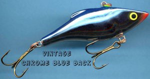 NEW Vintage Rapala RNR07-CHB Rattl'n Rap Chrome/Blue Fishing Lure Made FINLAND