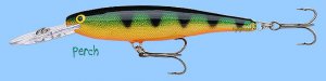 Rapala (MR11 P) "Deep Runner" Perch Minnow Rap Balsa Fishing Lure