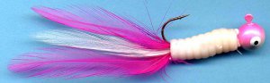 Apex Pink & White Feather Jigs (4-pak) for Bass, Trout & Walleye