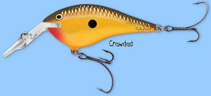 Rapala Crawdad DT Thug (DTTSS CW) Balsa Fishing Lure w/ VMC SureSet Hooks