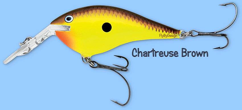 Rapala Chartreuse Brown DT Thug (DTTSS CTB) Fishing Lure w/ VMC SureSet Hooks