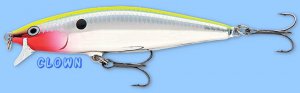 Rapala CLOWN (FLR08 CLN) Flat Rap NEW 3-1/8" Balsa Hard Flashing Fishing Lure