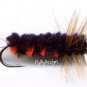 Bitch Creek Red & Black Nymphs - Twelve Hook Size 6 Fly Fishing Flies