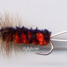 Bitch Creek Red & Black Nymphs - Twelve Hook Size 4 Fly Fishing Flies