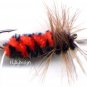 Bitch Creek Red & Black Nymphs - Twelve Hook Size 4 Fly Fishing Flies