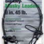 Berkley 9"/45 Lb Black Musky Stainless Steel Leaders with McMahon Swivel & Snap