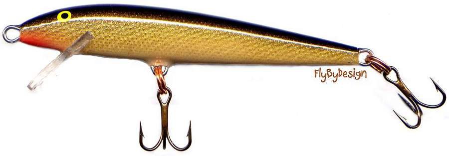Vintage Rapala Gold Original Floating 3-1/2" Lure F9 G (Finland) with Papers NIB