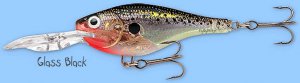 NEW Rapala Glass Black Shad (GSR05 GBK) Shad Rap Rattling Fishing Lure