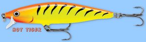 Rapala Hot Tiger (FLR08 HT) Flat Rap 3-1/8" NEW Balsa Fishing Lure