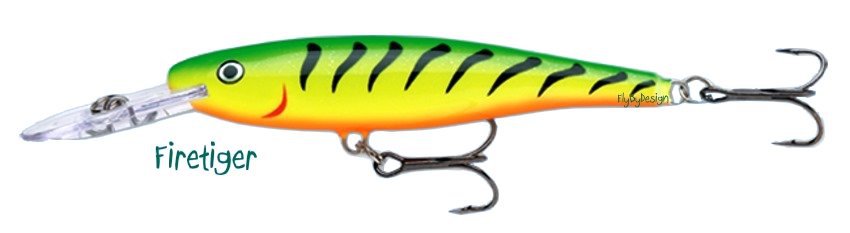 Rapala Firetiger Deep Runner Minnow Rap Fishing Lure (MR11 FT)