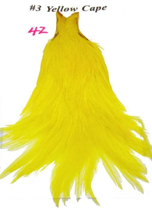 NEW Yellow #3 Cape Hackle Feathers