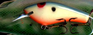 Vintage (1987) POE'S SUPER CEDAR White/Blue #841 Lure