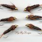 Halfback Nymph - Twelve Fly Fishing Flies - Choice of Hook Size