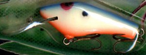 Vintage (1987) POE'S SUPER CEDAR White/Blue/Hot Lure