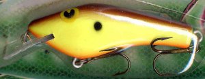 Vintage (1987) POE'S SUPER CEDAR Brown/Chartreuse Lure