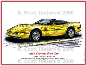 1986 Corvette Pace Car Laser Color Print