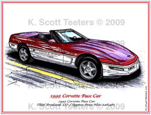1995 Corvette Pace Car Laser Color Print
