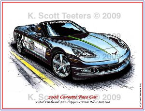 2008 Corvette Pace Car Laser Color Print
