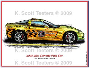 2008 Corvette E85 Pace Car Laser Color Print