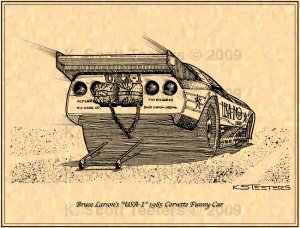 Bruce Larson 1985 Corvette Funny Car