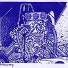 Funny Car Hemi Engine Diazo Print
