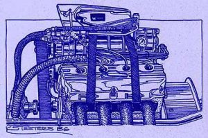 426 Blown Hemi Engine Diazo Print
