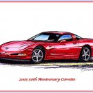 2003 50th Anniversary Corvette Laser Color Print