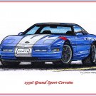1996 Grand Sport Corvette Laser Color Print