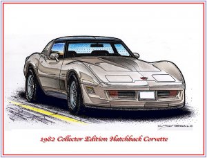 1982 Collector Edition Hatchback Corvette Laser Color Print
