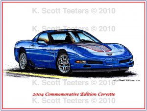 2004 Commemorative Edition Corvette Laser Color Print