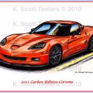 2011 Carbon Edition Corvette Laser Color Print