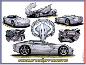 Stingray Concept Laser Color Print "C7 Sneak-Peek Or Just the Latest Corvette Concept Car?"