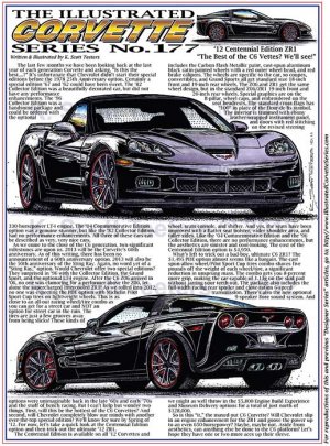 2012 Centennial Edition ZR1 Corvette Laser Color Print Illustrated Series No. 177