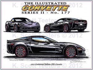 2012 Centennial Edition ZR1 Corvette Laser Color Print Illustrated Series II No. 177