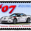 2007 Ron Fellows Special Edition Z06 Corvette Postage Stamp Art Print
