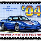 2004 Commemorative Edition Corvette Postage Stamp Art Print