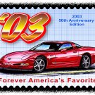 2003 50th Anniversary Edition Corvette Postage Stamp Art Print