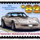 1982 Collector Edition Hatchback Corvette Postage Stamp Art Print