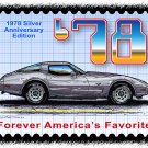 1978 Silver Anniversary Edition Corvette Postage Stamp Art Print