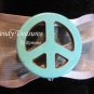 Peace Sign Ribbon Bracelet, Turquoise on Sheer White, Love Style, Ramona Beasley