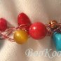 Crocheted Wire Bracelet, Turquoise, Coral, Copper, Artisan Crafted, Ramona Beasley