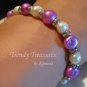 Pink and White Freshwater Pearls, Rhinestone Rondelles, Stunning Bracelet, Ramona Beasley
