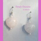 Rose Quartz Heart Earrings, Original Design, Ramona Beasley