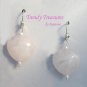 Rose Quartz Heart Earrings, Original Design, Ramona Beasley