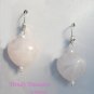 Rose Quartz Heart Earrings, Original Design, Ramona Beasley