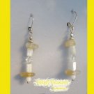 Yellow Gemstones Earrings,MOP tubes,Crystals,Original Design, Ramona Beasley