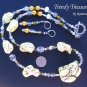Reduced! Bold Statement Necklace,Bright Yellow Color,Pearls,Crystals,Artisan Crafted, Ramona Beasley
