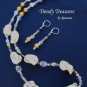 Reduced! Bold Statement Necklace,Bright Yellow Color,Pearls,Crystals,Artisan Crafted, Ramona Beasley
