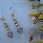 Reduced! Bold Statement Necklace,Bright Yellow Color, Pearls,Crystals,Artisan, Ramona Beasley