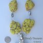Reduced! Bold Statement Necklace,Bright Yellow Color, Pearls,Crystals,Artisan, Ramona Beasley